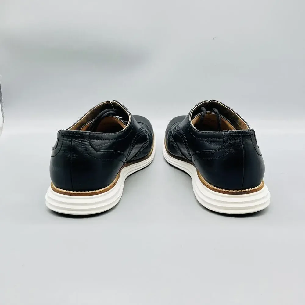 Cole Haan Shoes Mens 11 Black Leather Grand OS Wingtip Oxford Dress Brogue